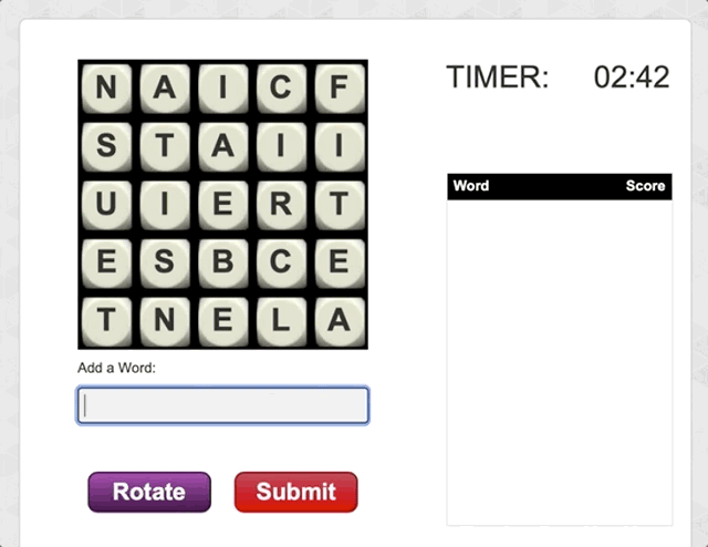 Wordtwist game